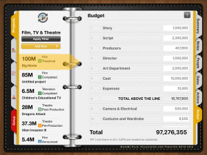 Automated Film and TV budgeting tools
