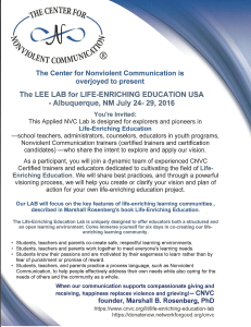 The LEE LAB for LIFE-ENRICHING EDUCATION USA - Albuquerque, NM July 24- 29, 2016