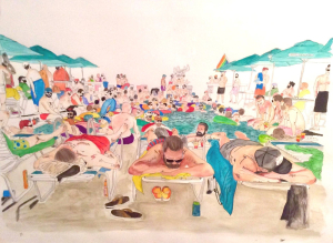 My Weekend In Provincetown Watercolor Pool 1