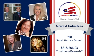 Homes for Heroes Inducts its 5 Affiliate Real Estate Specialists into their 100 and 250 Heroes Served Club