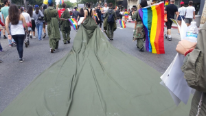 The historic "Resist Dress" during the 5mile march