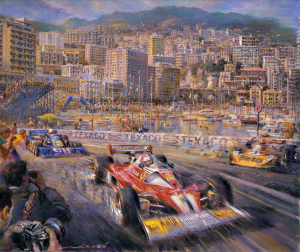 Painting "Lauda at Monaco Gran Prix" by Alfredo De La Maria