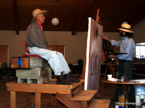 Local Hero Cirilo Campos being painted by Alexey Steele