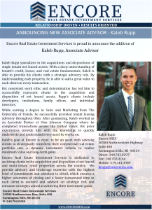 Announcing New Associate Advisor - Kaleb Rupp
