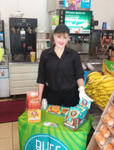 Buff Bake demo in 7-Eleven booked through Mirus Promotions, Inc.