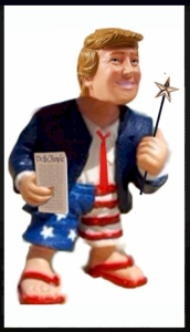 Trump and his magic wand statue