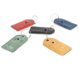 Leather Luggage Tag in Five Premium Leather Colors