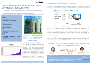 ZyDoc Improves Clinical Workflows, Optimizes athenaClinicals EHR