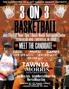 3 on 3 Basketball Event, food, fun & games with Tawnya Morris