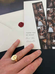 Image of James Daniels' Signet Ring with Wedding Thank You Note
