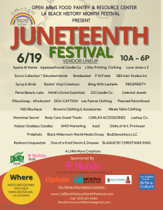 Juneteenth Art x Culture Festival Vendor line-up