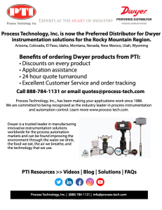 Benefits of ordering Dwyer instrumentation from a preferred provider in one's region.