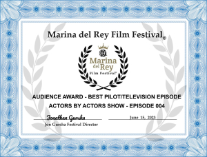 Marina del Rey Film Festival Award Certificate