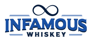 Infamous Whiskey Logo Blue and Dark Blue