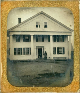 Daguerreotype of the Twitchell Estate in Framingham, Mass., circa 1850.