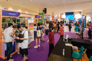 seer.'s display panel and information table at the S.U.R.E Festival