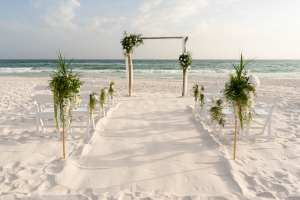 Seaside Wedding Ceremony Setup on Florida’s Emerald Coast