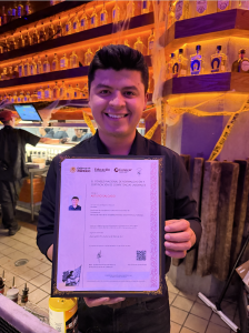 Arturo with Certificate