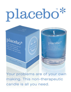 Placebo, soy blend aromatherapy candle