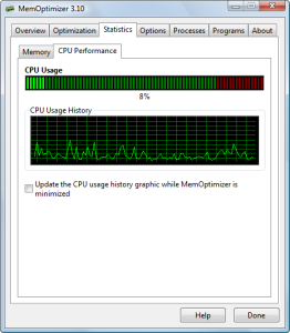 MemOptimizer Screenshot - CPU Performance