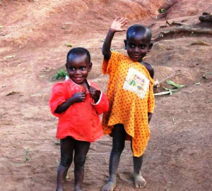 Ugandan Children Waving