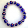 Fashion stretchy bracelet with multi red eyes blue beads and flat silver beads design