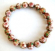 Fashion stretchy bracelet with multi rounded reddish handmade enamel cloisonne flower beads design