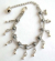 Double chain design fashion bracelet with multi grayish beads and mini water-drop shape silvery bead