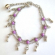 Fashion bracelet in double chain pattern design with multi purple color beads and mini water-drop sh