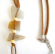 Fashion necklace in brown imitation leather string design with 3 natural stone pendant