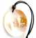 Fashion necklace with black velvet string holding a natural seashell pendant