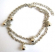 Fashion anklet in double twisted chain design with multi faceted jiggle bells pattern decor