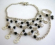 Fashion slave bracelet with multi diamond shape black rhinestones embedded and multi silvery stars o