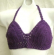 Dark Purple crochet top with swirl cup and botton with triangle pattern