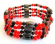 wholesale magnetic jewelry, magnetic hematite bracelet and hematite necklace with red rhinestone