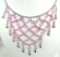 Fashion necklace and earring set, chain necklace with multi light purple rhinestone embedded web sha