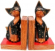 Kids' birthday gift wholesale - assorted color wooden sitting cat on stand fashion bookend set