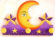 Purple celestial moon star wooden hanger