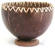 Coconut wood bowl with retan sewing edge