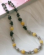 wholesale Bali silver bead with blue gold sand stone necklace