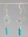 Jewelry gift idea, spider web sterling silver earring with blue faux stone bead dangle
