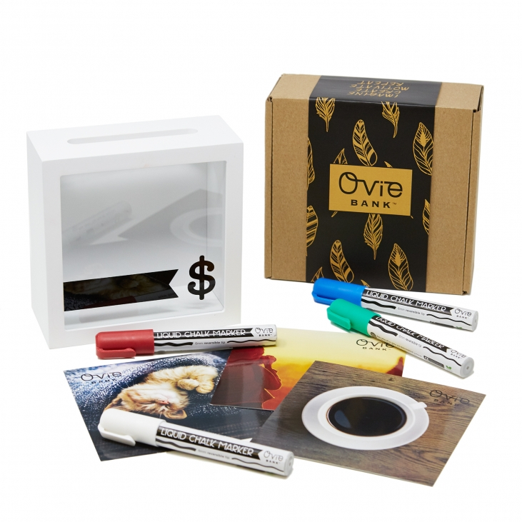 OVIE Adult Piggy Bank $ - Shadow Box with Wood Frame - Savings Fund 6x6