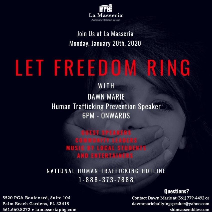 Let Freedom Ring Human Trafficking Awareness Event to be Held at La