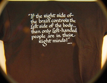 Adult T-Shirt with a saying for Left-handed people