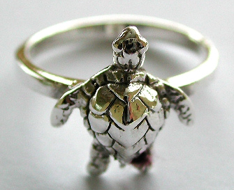 Silver jewelry for animal lover wholesale sterling silver ring with turtle pattern decor