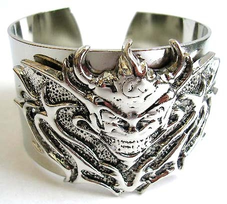 wholesale gothic jewelry, wholesale devil jewelry cuff silver bangle