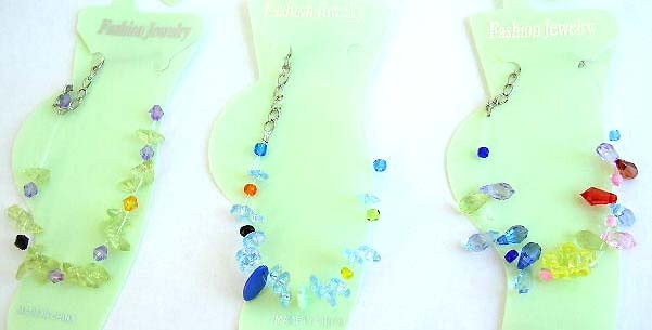 Wholesale teen's anklet Fashion anklet with imitation assorted crystal beads design