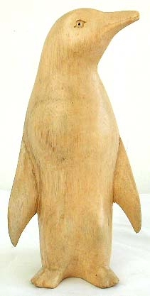 Abstract carving white hard wood penguin statue