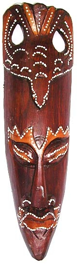 Wholesale Bali handicraft, Bali hand crafts thousand dot mask, brown gecko top wooden mask with deco