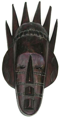 Black art supply - spiky top natural black long oval face mask